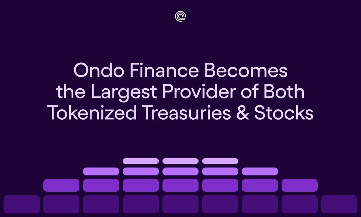 Ondo Finance Becomes the Largest Provider of Both Tokenized Treasuries & Stocks